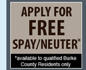 Apply for FREE Spay/Neuter - Available to Burke County Residents only